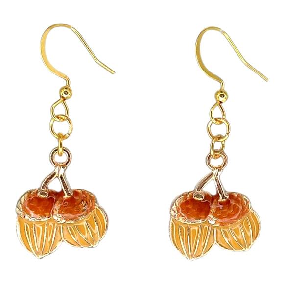 Acorn Earrings Fall Jewelry Thanksgiving Nature Accessory - Picture 1 of 3